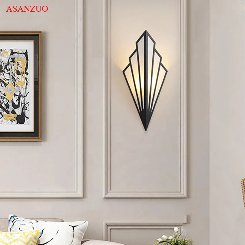 Afralia™ LED Fan-Shaped Indoor Wall Lamp for Corridor Aisle Staircase Bedroom Lighting