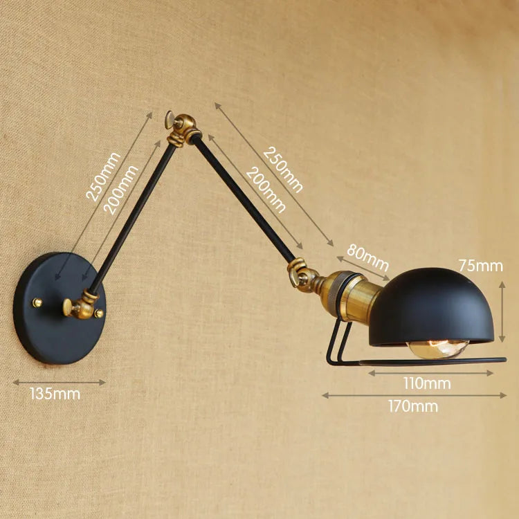 Afralia™ Industrial Vintage Wall Sconce Swing Arm Light Fixture
