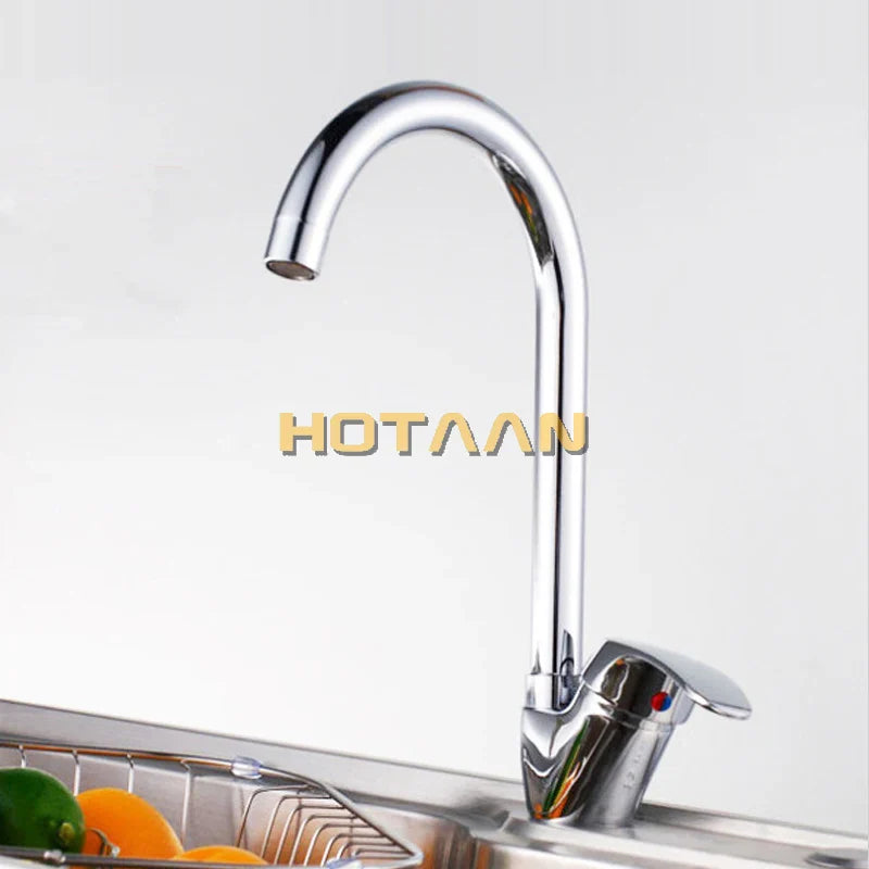 Afralia™ Swan Single Handle Kitchen Faucet - Hot and Cold Sink Faucet