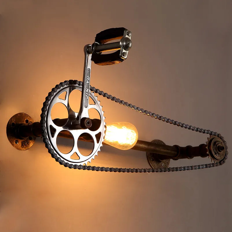 Afralia™ Vintage Water Pipe Wall Lamp for Home, Bar, and Cafe