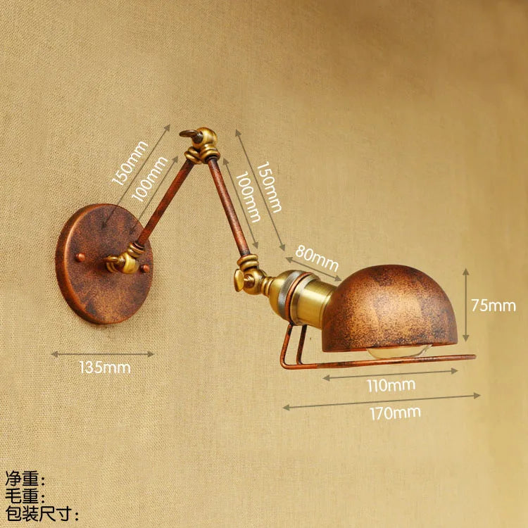 Afralia™ Industrial Vintage Wall Sconce Swing Arm Light Fixture