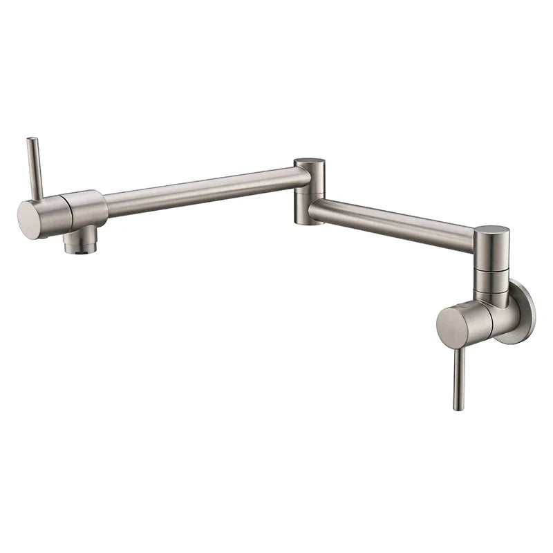 Afralia™ Wall Mounted Pot Filler Faucet Single Cold Single Hole Kitchen Tap Spout Chrome Gold Brass