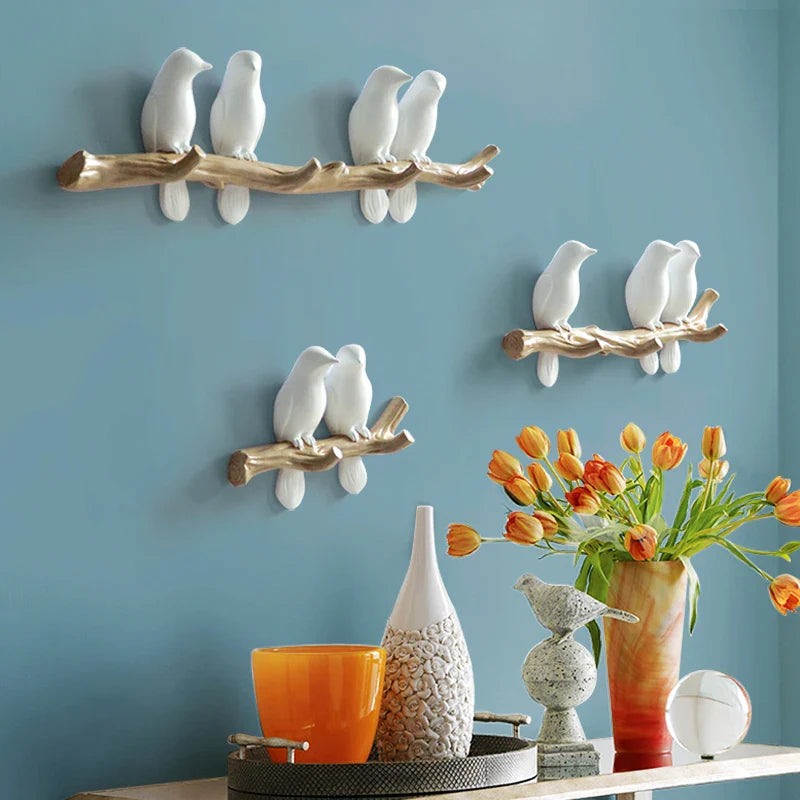 Afralia™ Bird Resin Hanger: Living Room Coat Towel Hat Holder and Kitchen Hook