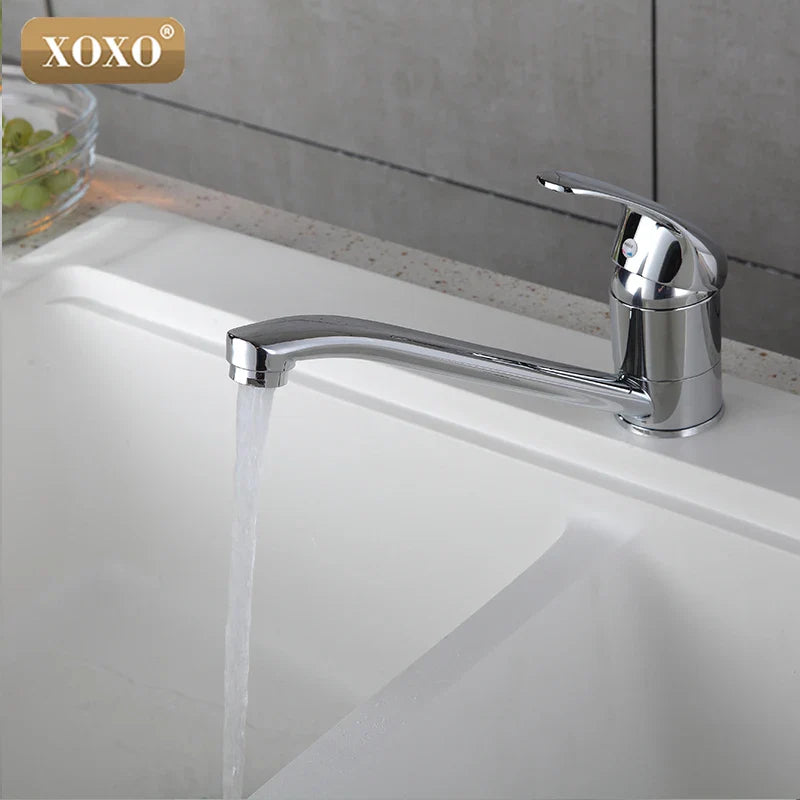 Afralia™ XOXO Chrome Bathroom Faucet for Vanity Vessel Sinks - Single Handle Basin Mixer