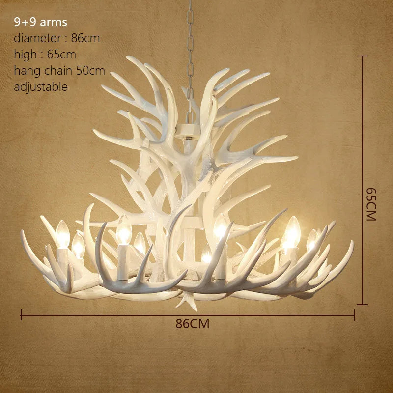 Afralia™ Deer Antler Chandelier: American Retro Resin Horn Lamps for Rustic Home Decor