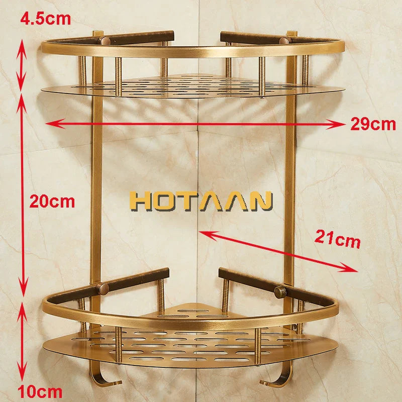 Afralia™ Double Layer Aluminum Bathroom Shower Basket Holder