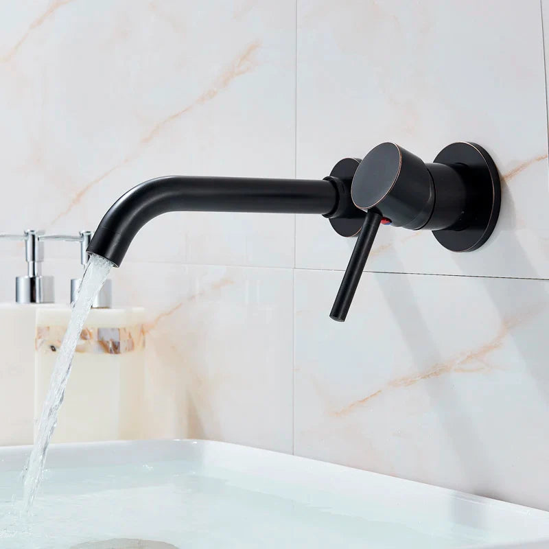 Afralia™ Brass Wall Mount Basin Faucet: Single Handle Vessel Sink Mixer Tap