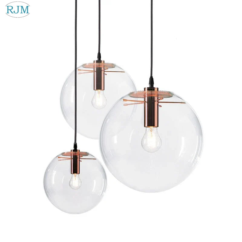 Afralia™ Bubble Glass Ball Pendant Light for Modern Living Room Kitchen Bedroom