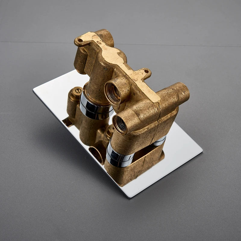 Afralia™ Chrome Thermostatic Mixer Valve for Dual Function Bath Shower Faucet Control