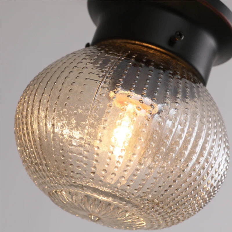 Afralia™ Vintage Round Glass LED Ceiling Light Fixtures for Kitchen Hallway Corridor