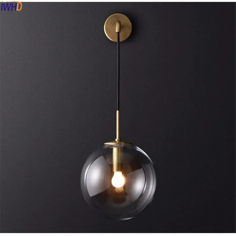 Afralia™ Glass Ball LED Wall Lamp - Nordic Modern Bathroom Sconce