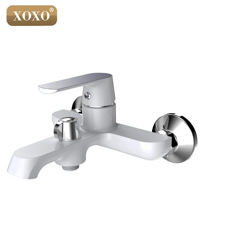 Afralia™ Brass Chrome Wall Mounted Shower Faucet Set with Green Orange Shower Head