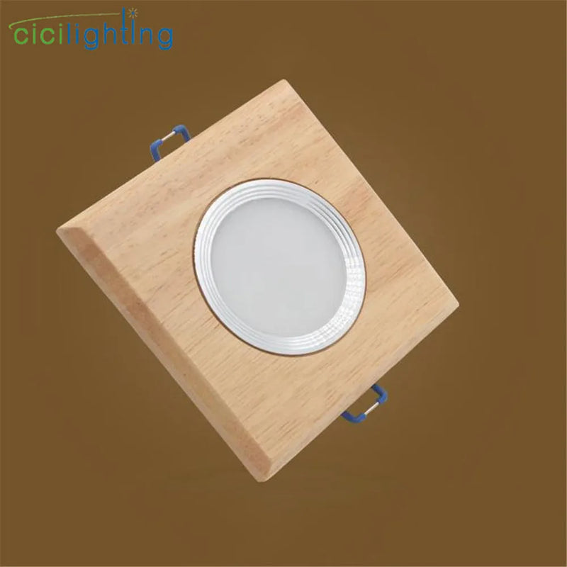 Afralia™ Solid Wood LED Downlight 3W 5W Recessed Spotlights, Modern Industrial Ceiling Lamp