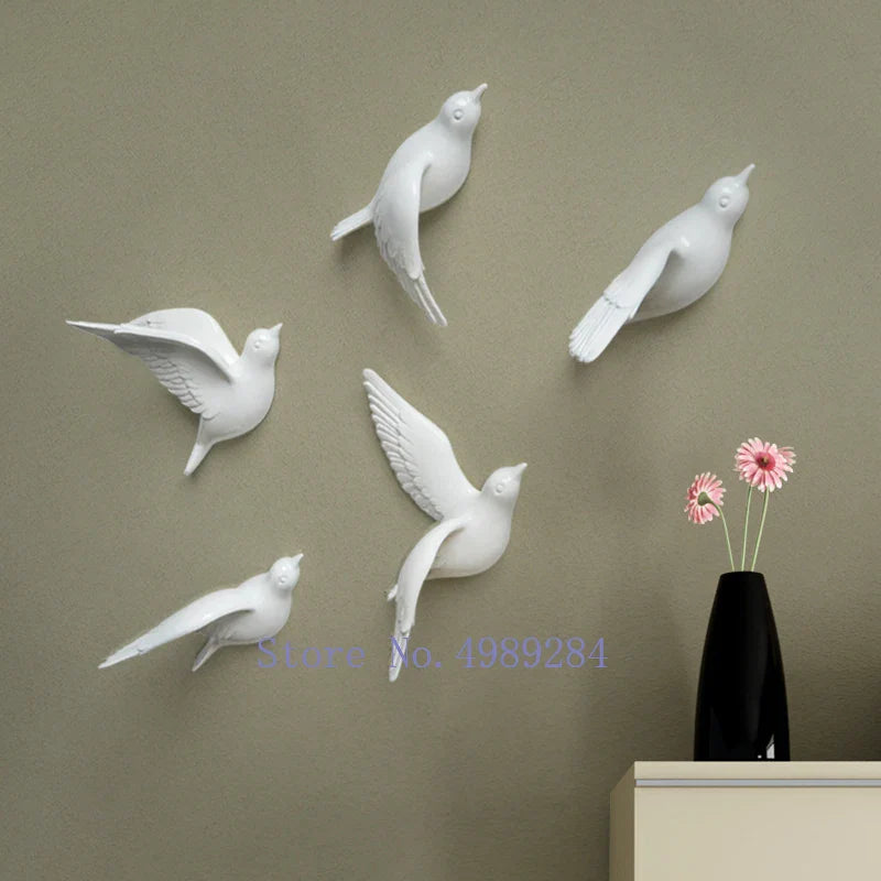 Afralia™ Resin Little Bird Wall Decoration 3D Home Decor Modern Crafts Background Wall