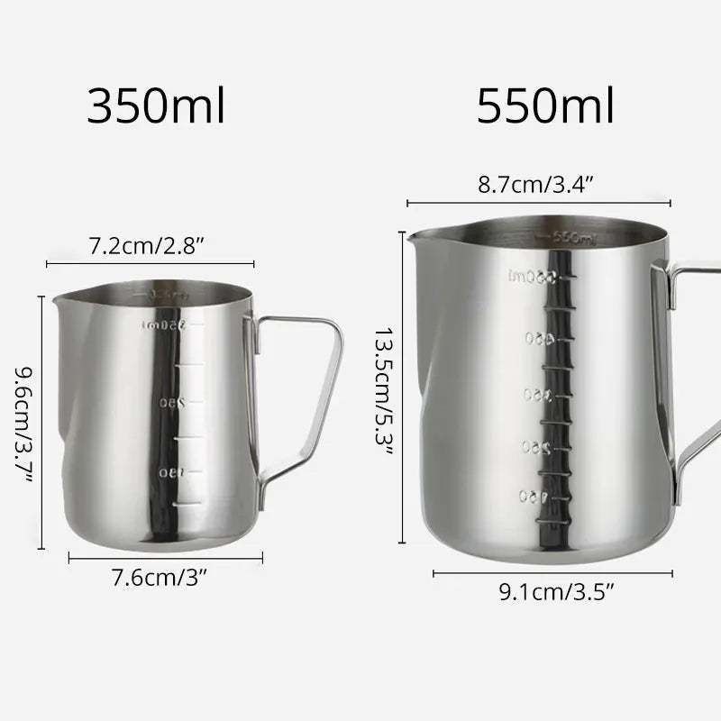 Afralia™ Frothing Cup: Stainless Steel Measuring Pitcher for Latte Art