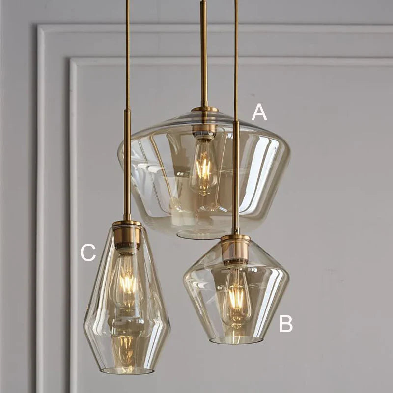 Afralia™ Modern Glass Pendant Light - LED Hanging Lamp for Kitchen, Restaurant, Living Room