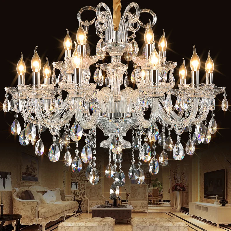 Afralia™ Crystal Chandelier: Luxury Modern Light Fixture for Living Room - Lustres de Cristal