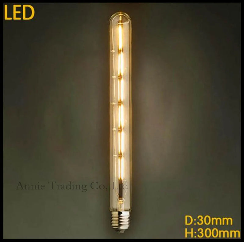 Afralia™ LED Filament Bulb E27 T10 T185 T225 T300 Vintage Tubular Edison Bulb