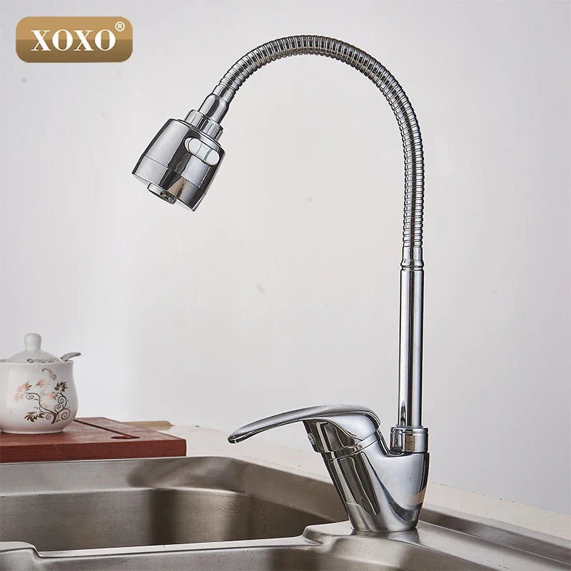 Afralia™ Brass Kitchen Faucet Mixer Tap with Multifunction Shower & Washing Machine