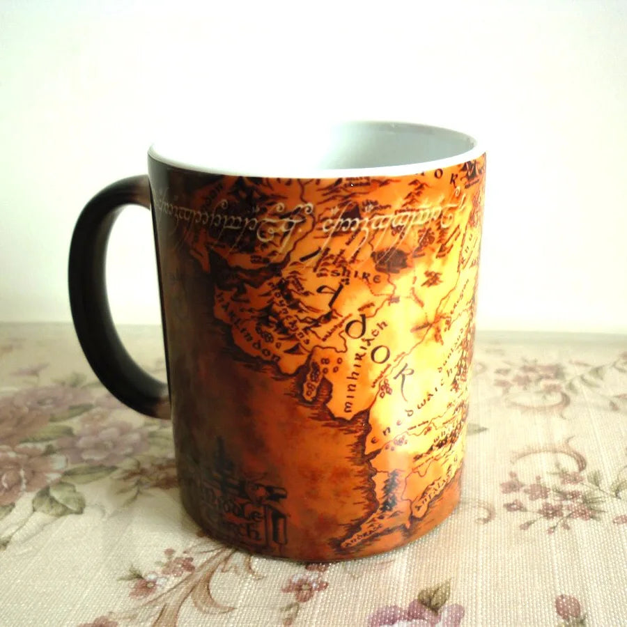 Afralia™ Marauders Map Magic Mug Color Changing Hot Drink Cup Novelty Gift
