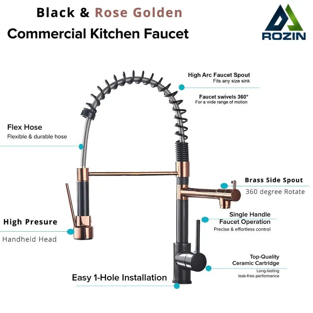 Afralia™ Spring Pull Down Kitchen Faucet with Dual Spout Mixer Tap