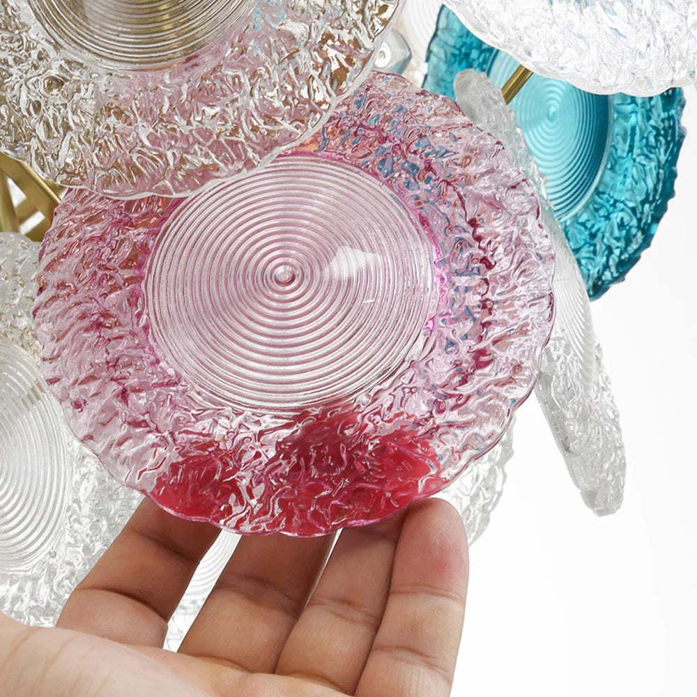 Afralia™ Iron Glass Colorized Chandelier for Foyer - Modern Suspension Lighting