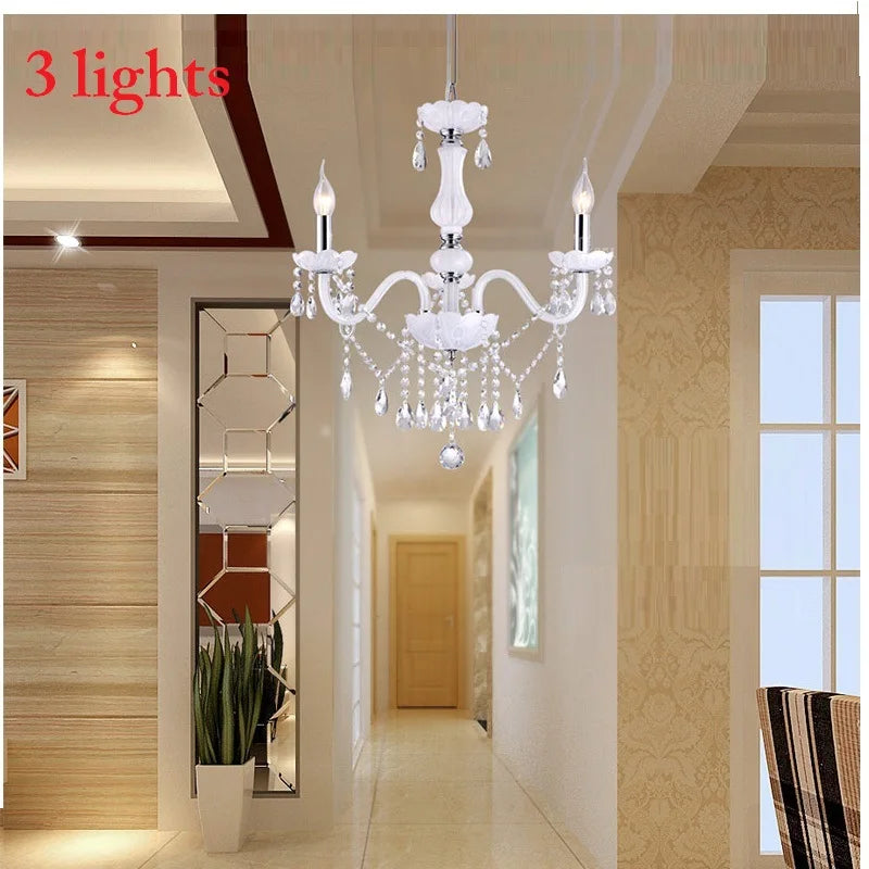 Afralia™ Crystal Chandelier with 18 White Arms LED Candle Lights suitable for Living Bedroom