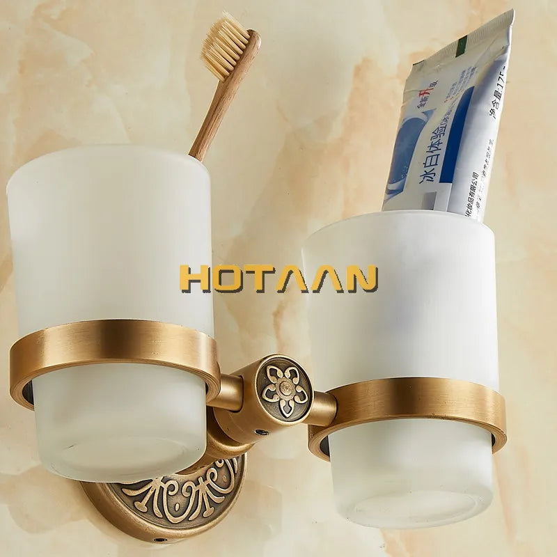 Afralia™ Aluminium Double Tumbler Holder for Bathroom Accessories