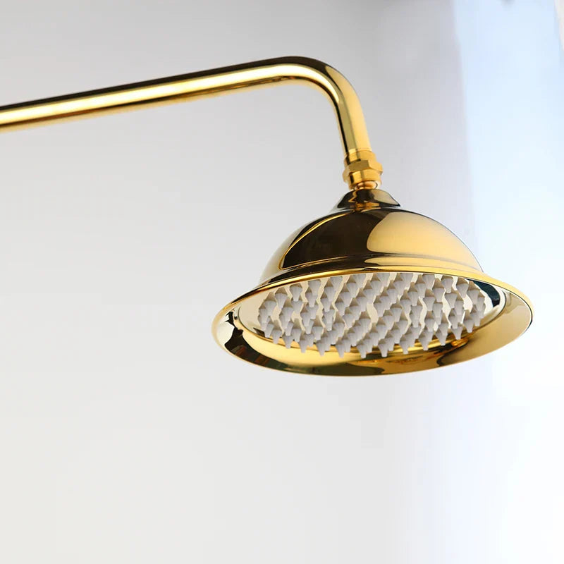 Afralia™ Gold Plated Brass Shower Faucet Set with Hand Spray