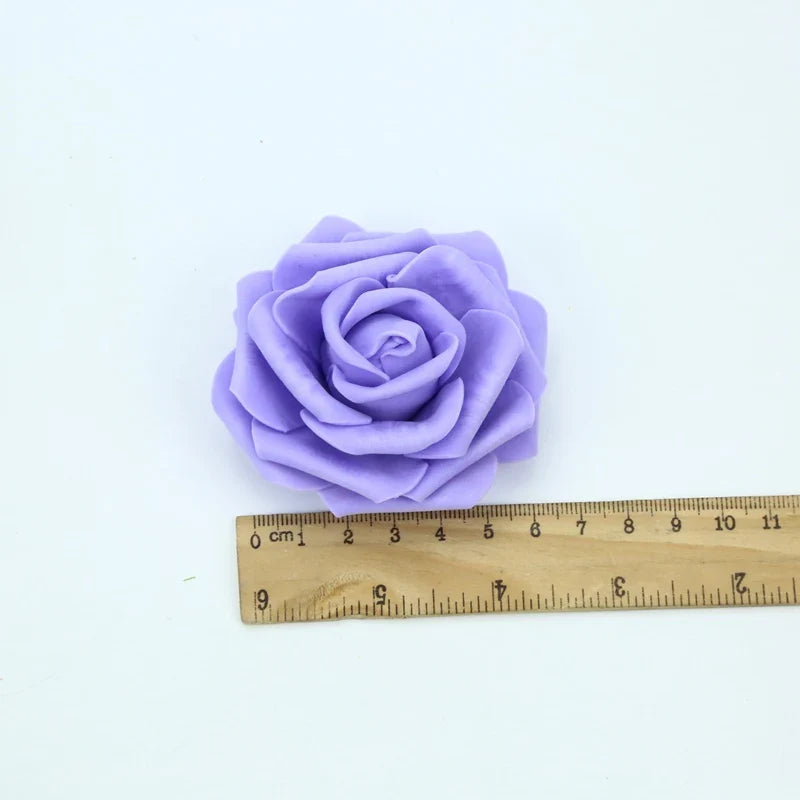 Afralia™ Foam Roses Flower Wall Home Wedding Decoration Bridal Brooch Handmade Artificial Flowers