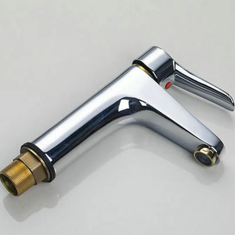 Afralia™ Golden Chrome Brass Bathroom Sink Faucet Mixer
