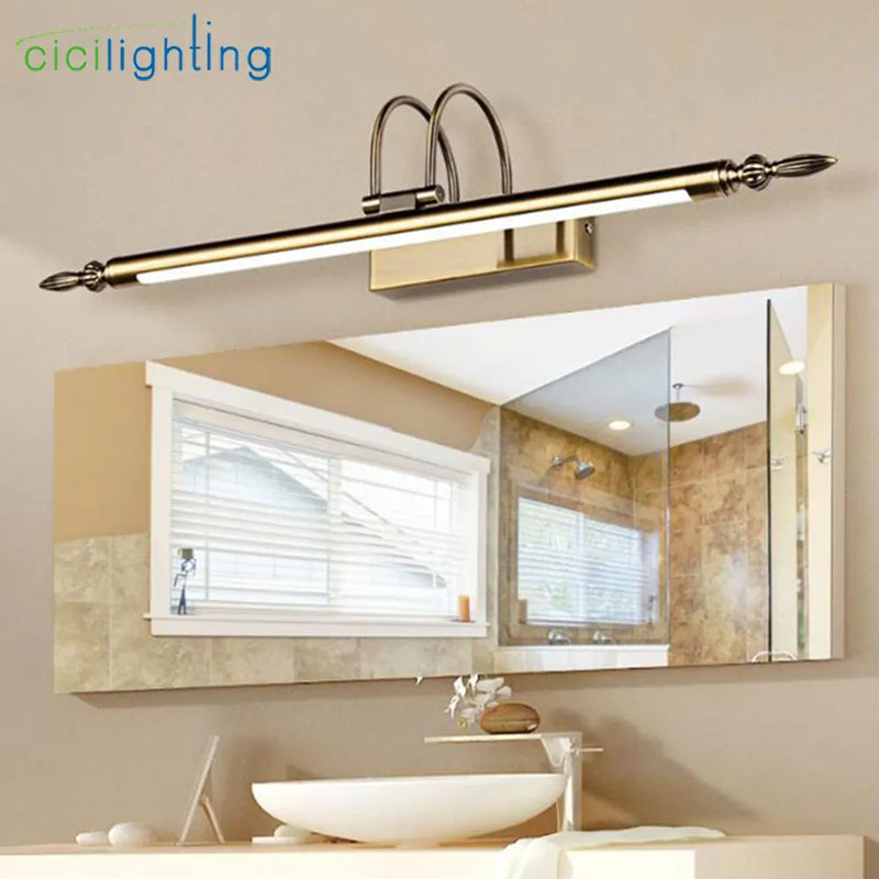 Afralia™ Europe Style LED Vanity Lights - Nickel Bronze Plated Bathroom Mirror Lamp