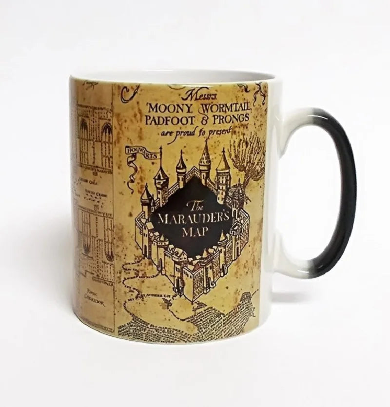 Afralia™ Marauders Map Magic Mug Color Changing Hot Drink Cup Novelty Gift