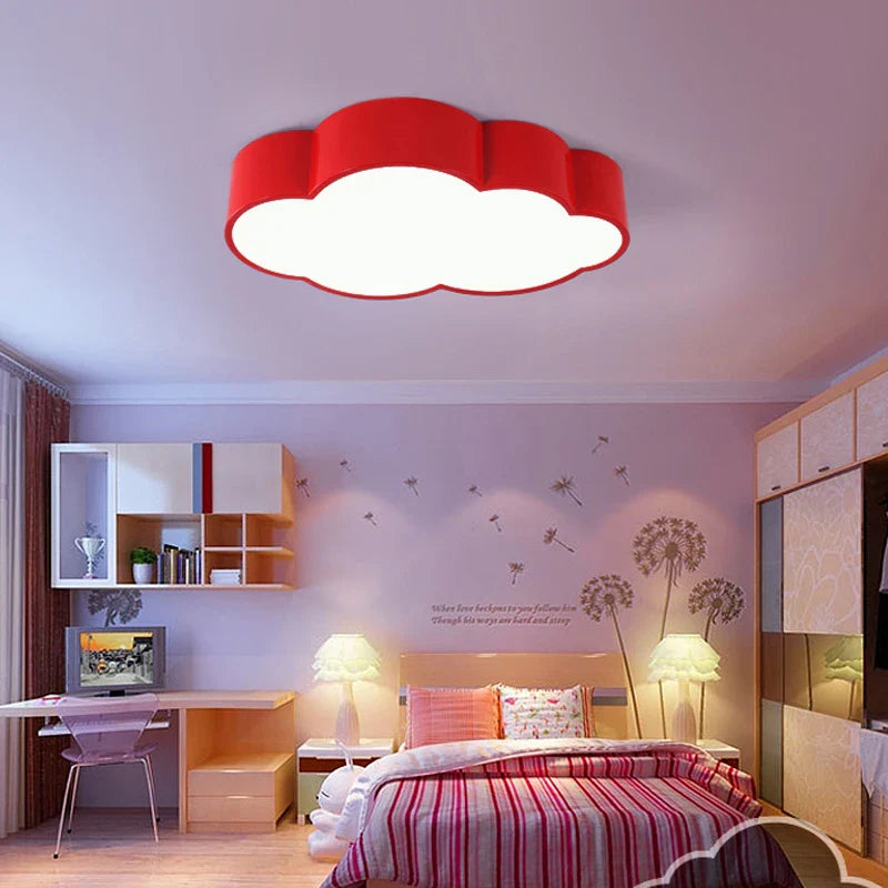 Afralia™ LED Cloud Kids Room Ceiling Light - Yellow Blue Red White Fixtures