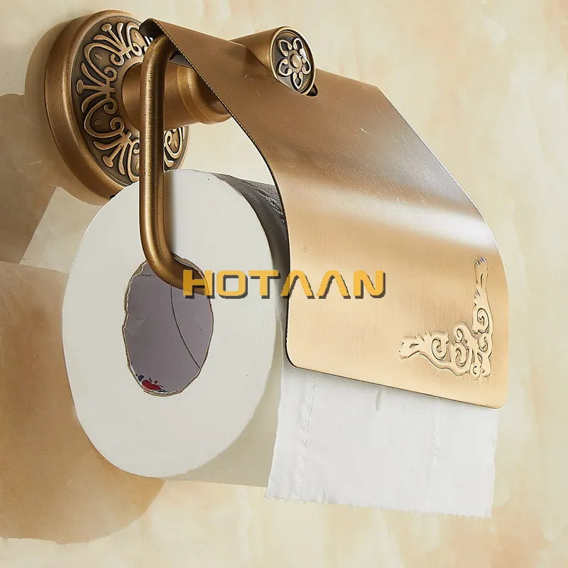 Afralia™ Antique Brass Toilet Paper Holder Classic Bathroom Accessories