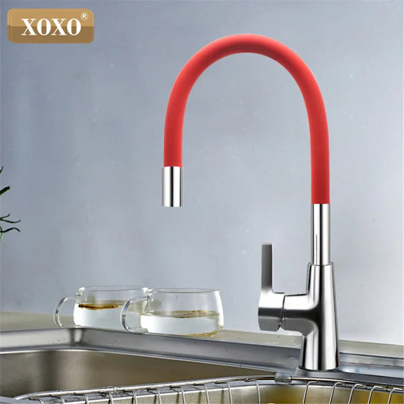 Afralia™ 360° Silica Gel Nose Kitchen Faucet Cold Hot Water Mixer 1301R