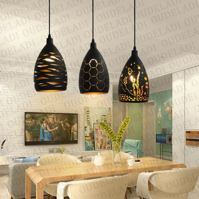 Afralia™ Iron Cage Pendant Light - 12W LED, Modern Design for Living Room, Restaurant, Shop