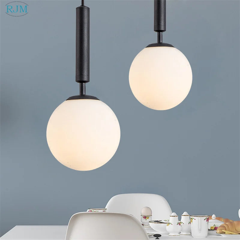Afralia™ Glass Ball LED Pendant Light: Nordic Modern, Single Head, Creative Design