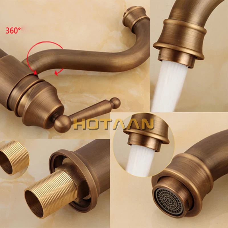 Afralia™ Bronze Finish Bathroom Sink Faucet Basin Tap YT-5050