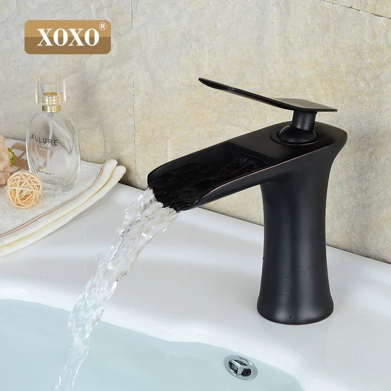 Afralia™ Copper Waterfall Vanity Faucet for Modern Basin Mixer Tap - 83008W