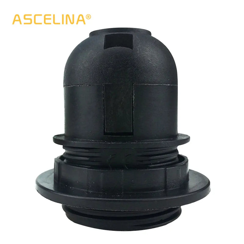 Afralia™ Vintage E27 Lamp Holder Black Chandelier Base Socket Set of 10