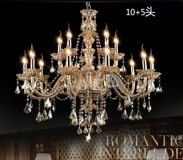 Afralia™ Modern Crystal Chandelier: Hand Blown 4-15 Arm Lamp for Home Bedroom & Living Room