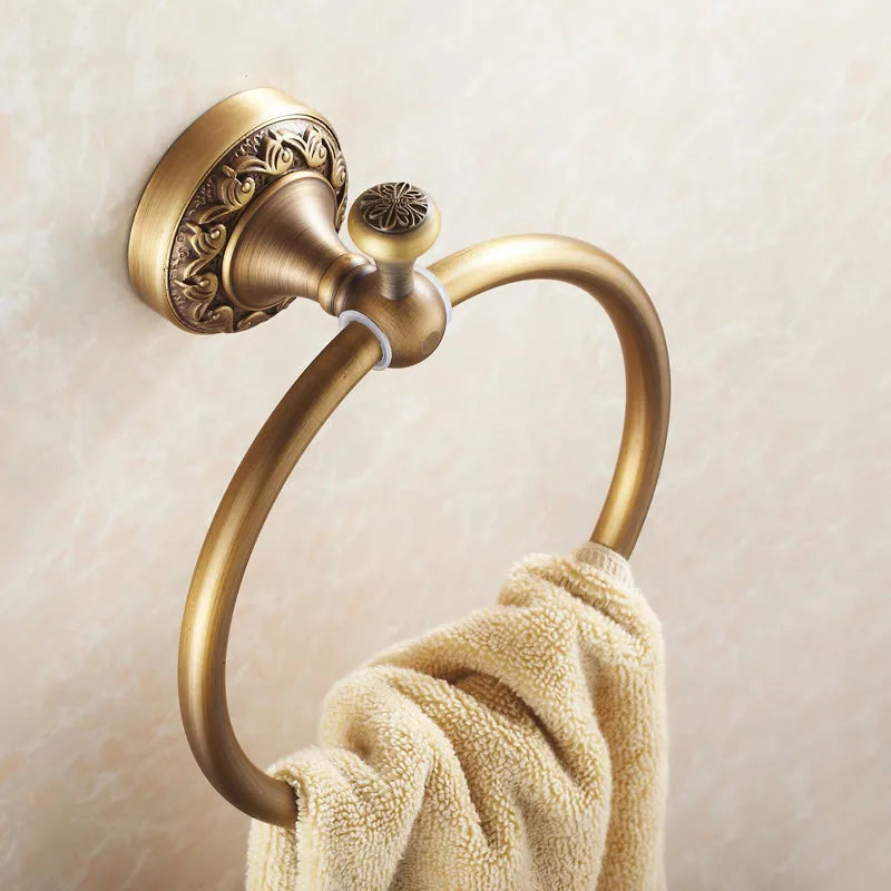 Afralia™ Euro Style Antique Bronze Towel Ring - Classic Bathroom Accessories