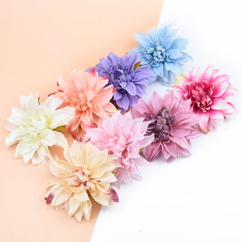 Afralia™ 10pcs Silk Gerbera Decorative Flowers for Home Wedding DIY - Fake Stamen Brooch