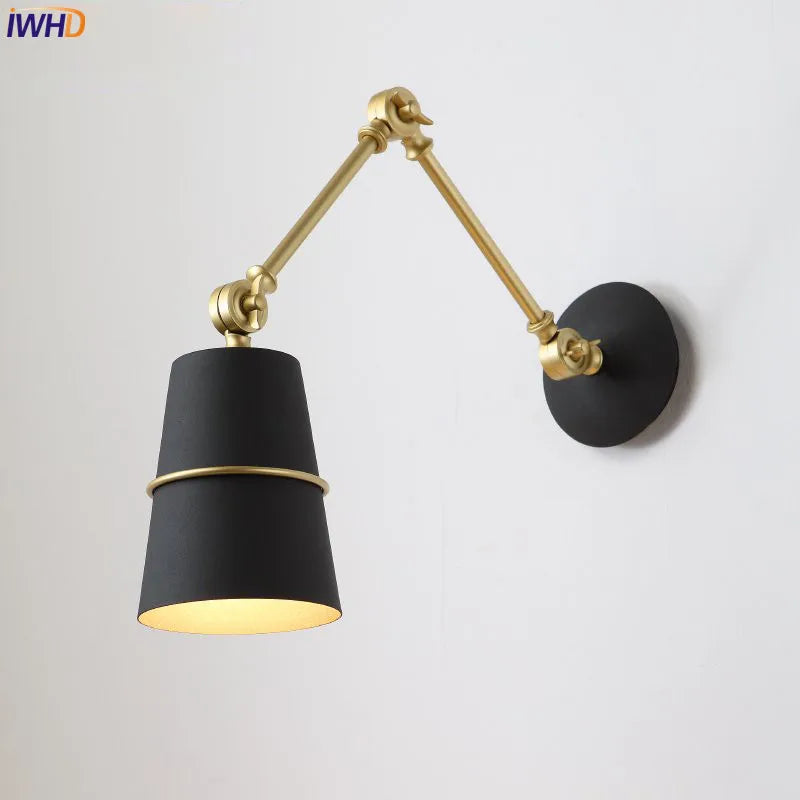 Afralia™ Nordic Iron Swing Wall Light LED Sconce for Living Room and Bedroom