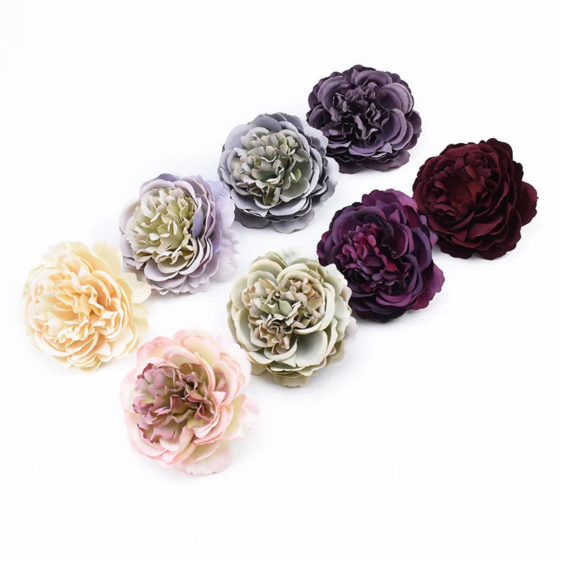 Afralia™ Retro Peony Head Scrapbooking Wedding Flowers Wreaths Party Home Decor Accessory