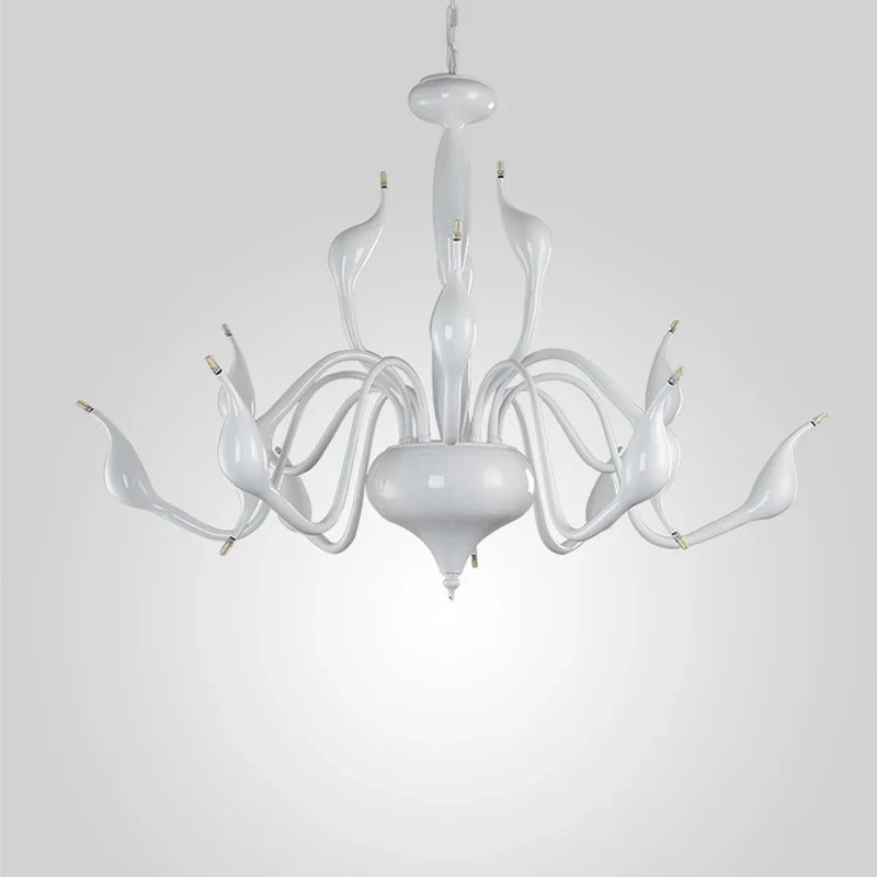 Afralia™ Nordic Art Swan Chandelier Light LED Lamp for Bedroom Living Room Decor