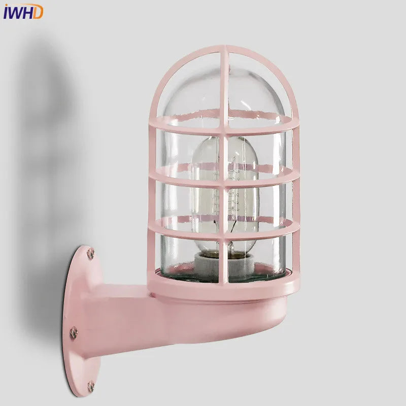 Afralia™ Nordic LED Outdoor Wall Light Glass Shade Courtyard Porch Lamp