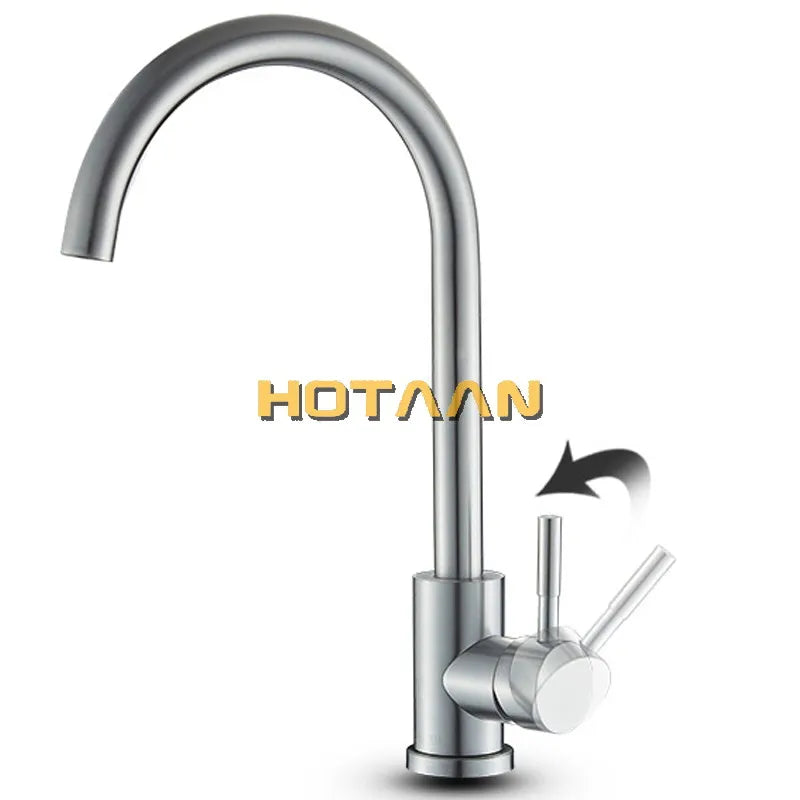 Afralia™ Brushed Nickel Stainless Steel Kitchen Faucet with Single Handle and Single Hole