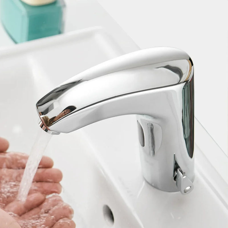 Afralia™ Touchless Sensor Faucet Electric Mixer Taps Hot Cold Water Basin Sink Kit